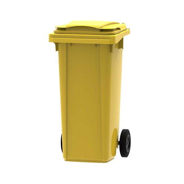 Plastic Garbage Bin Yellow 120 Ltr